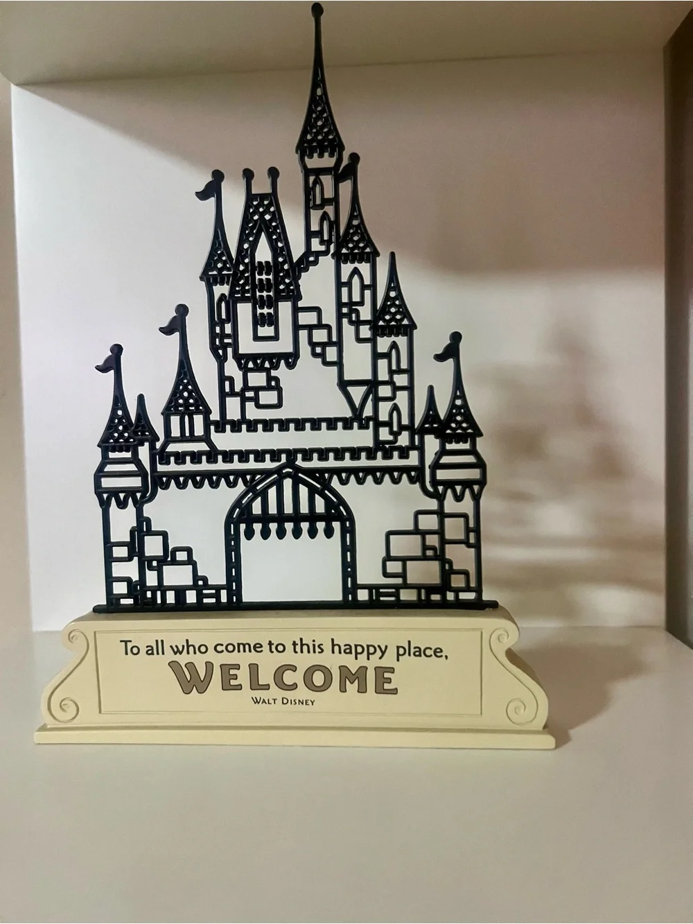 Disney Black and Cream Castle Welcome Plaque